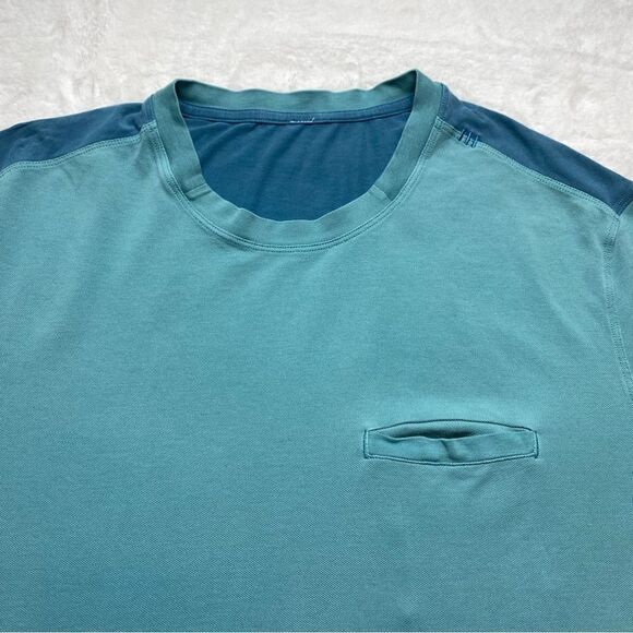 Lululemon Mens Crew Neck Long Sleeve Green Tone One Pocket Shirt - Picture 3 of 8